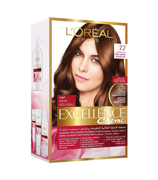 L'Oreal Paris Excellence Crème 7.7 Honey Brown - dsonline.me