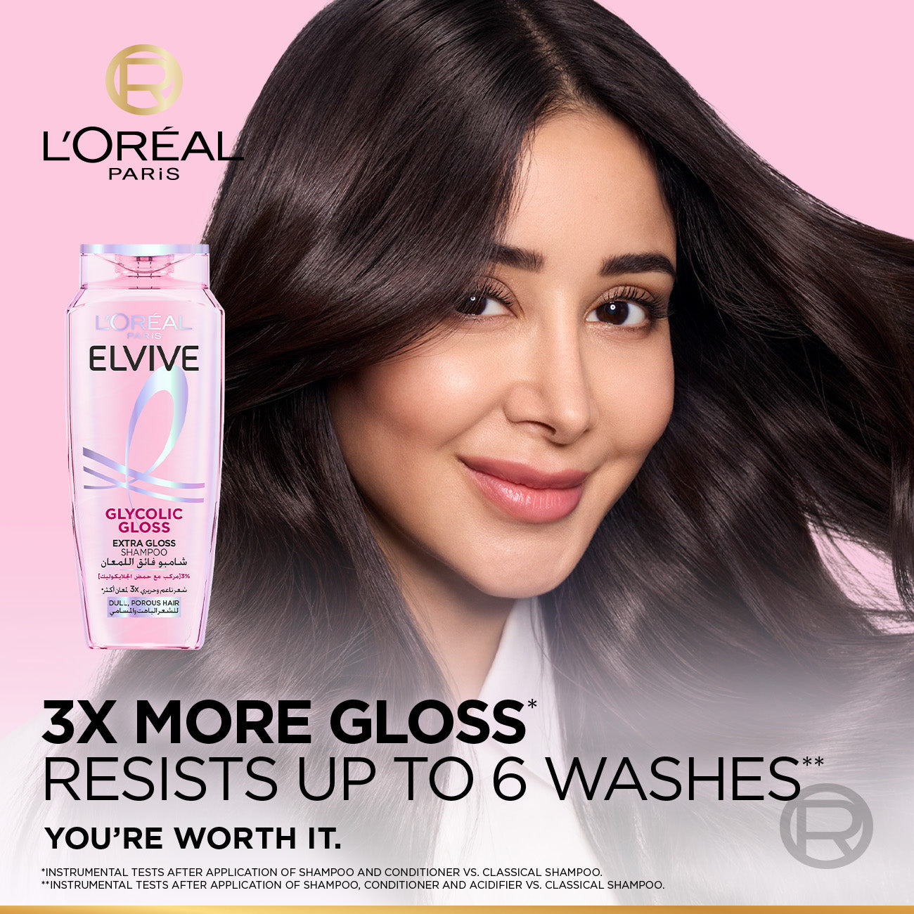 L'Oréal Paris Elvive Glycolic Gloss Extra Gloss Shampoo for Dull Porous Hair Powered by 3% Glycolic Acid