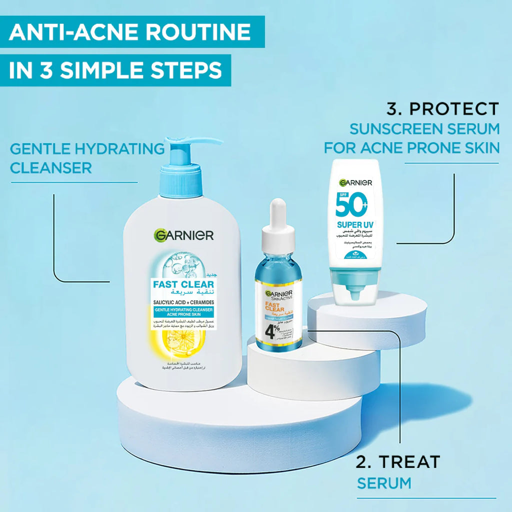 Garnier Super UV Anti-Acne SPF50+ Sunscreen – 12H Oil Control