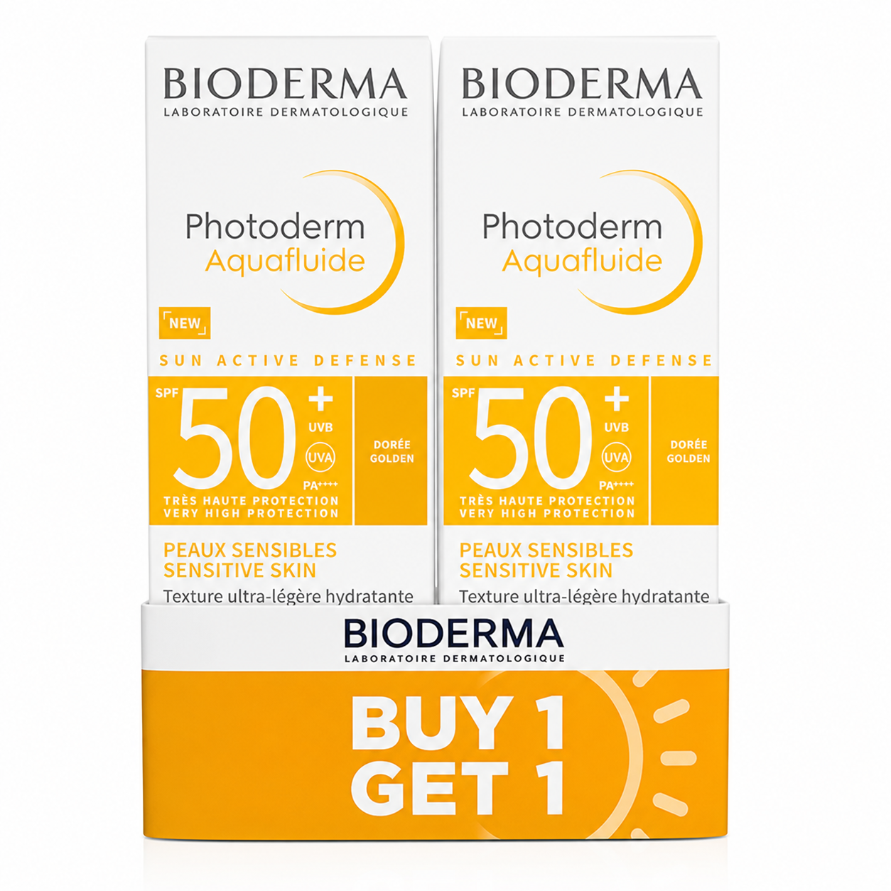 Bioderma Photoderm Aquafluide SPF50+ Sensitive Skin Golden (Buy 1 Get 1)