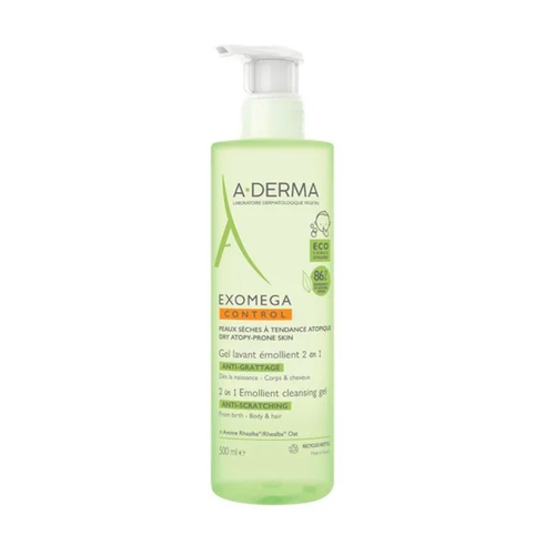 A-derma Exomega bottle on a white background