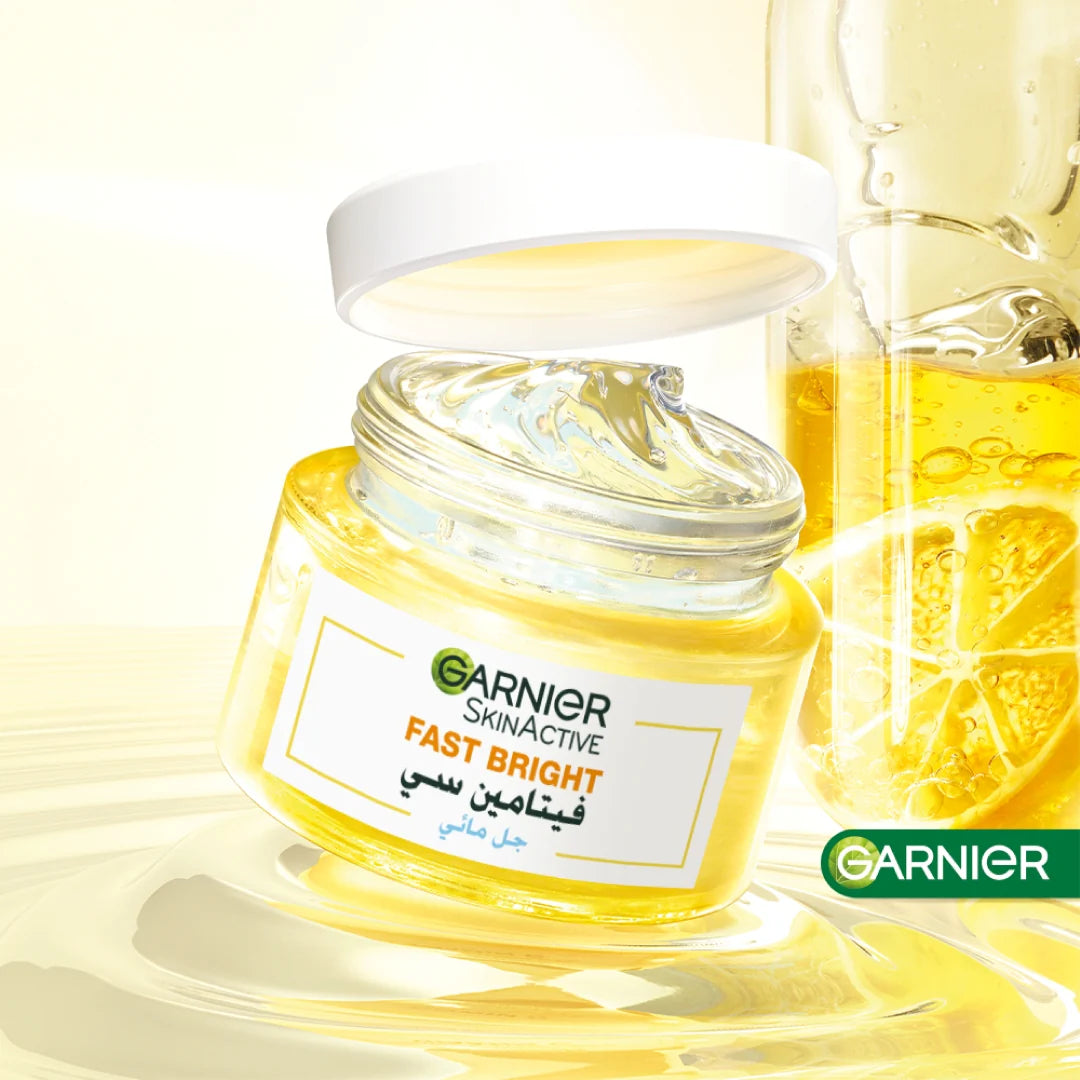 Garnier Fast Bright Vitamin C Water Gel Moisturizer, 48 Hours Hydration Anti Dark Spots