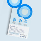 Dermify skin treatment packaging with blue circles on a light gray background