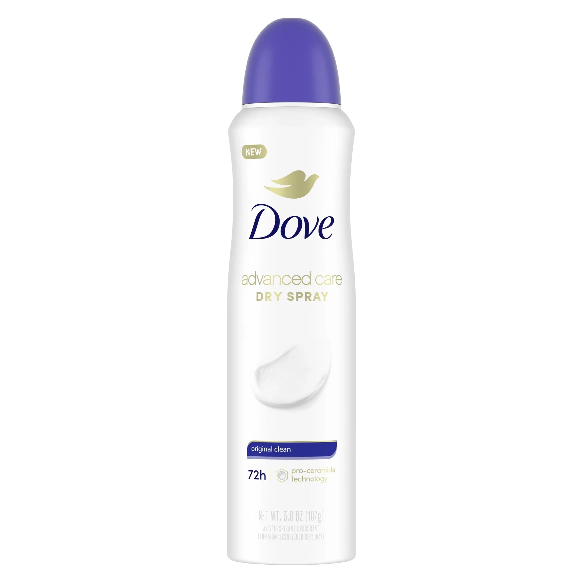 Dove Antiperspirant Deodorant Dry Spray Original Clean 3.8 oz Long Lasting Women 72 Hours