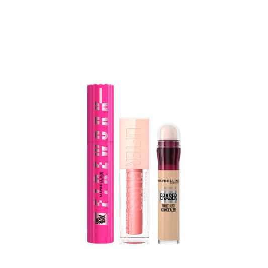 Maybelline Glow & Define Set – Mascara, Lip Gloss & Concealer Trio