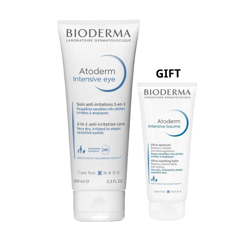 Bioderma Atoderm intensive eye 3 IN 1  Cream 100ml +Free Gift