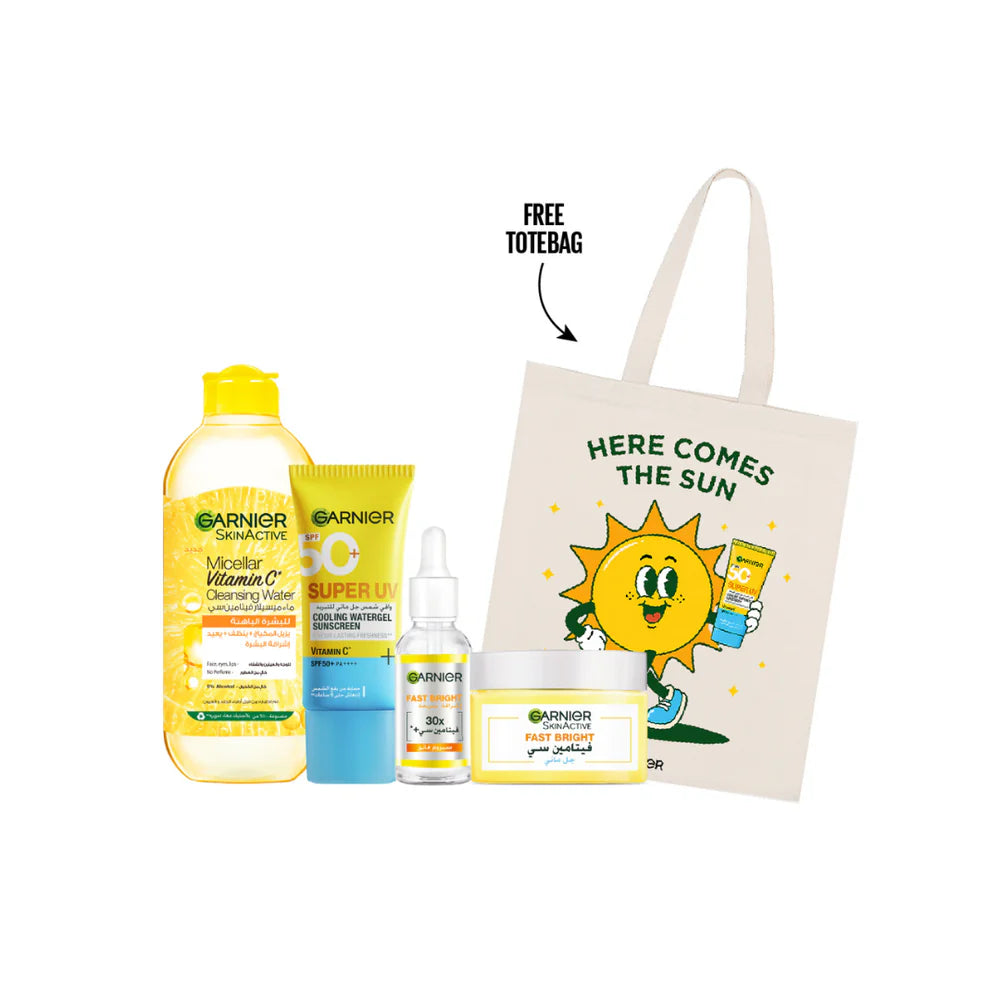 Garnier Vitamin C Ultimate Brightening & UV Routine Bundle At 20% Off + Free Tote