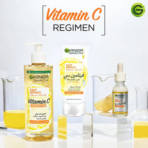 Garnier Fast Bright Vitamin C Brightening Purifying Face Gel Wash