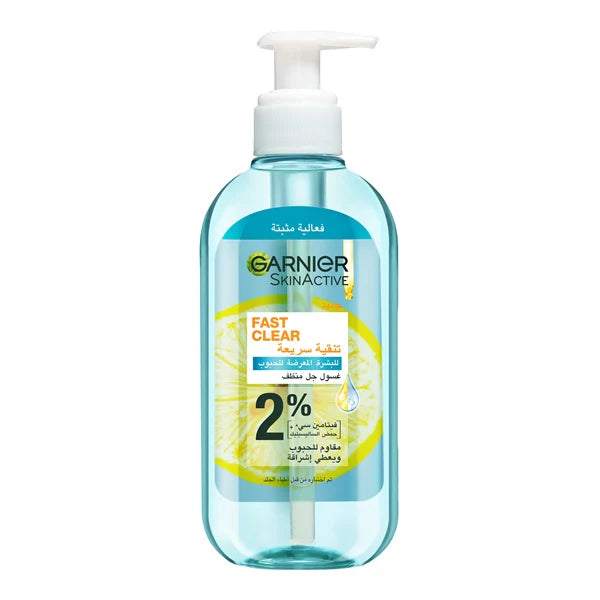 Garnier Fast Clear [2%] Salicylic Acid & Vitamin C - Anti-Acne Gel Wash 200 ML