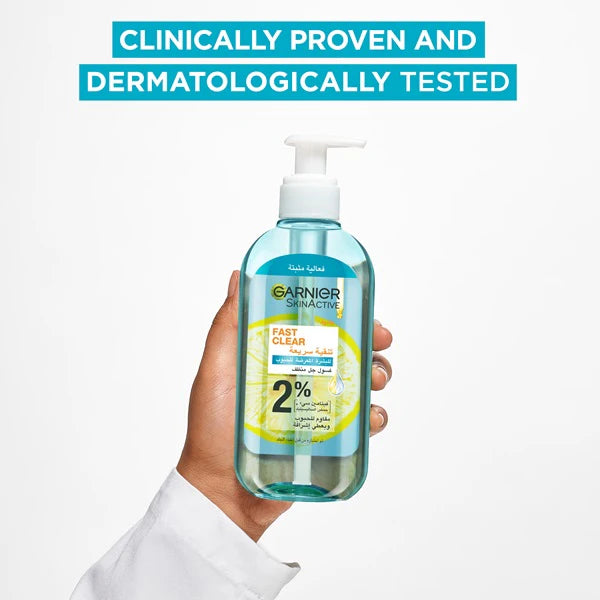 Garnier Fast Clear [2%] Salicylic Acid & Vitamin C - Anti-Acne Gel Wash 200 ML