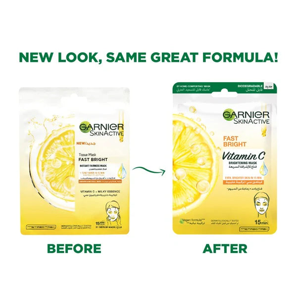 Garnier Fast Fairness Tissue Mask For uneven & Dull Skin