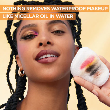 Garnier Micellar Cleansing Water In Oil 100 ml bottle, dual-phase formula that removes waterproof makeup and impurities, suitable for all skin types including sensitive skin

