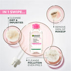 Garnier Micellar Cleansing Water 400 ml bottle, gentle all‑in‑one makeup remover and cleanser for face, eyes, and lips, suitable for all skin types