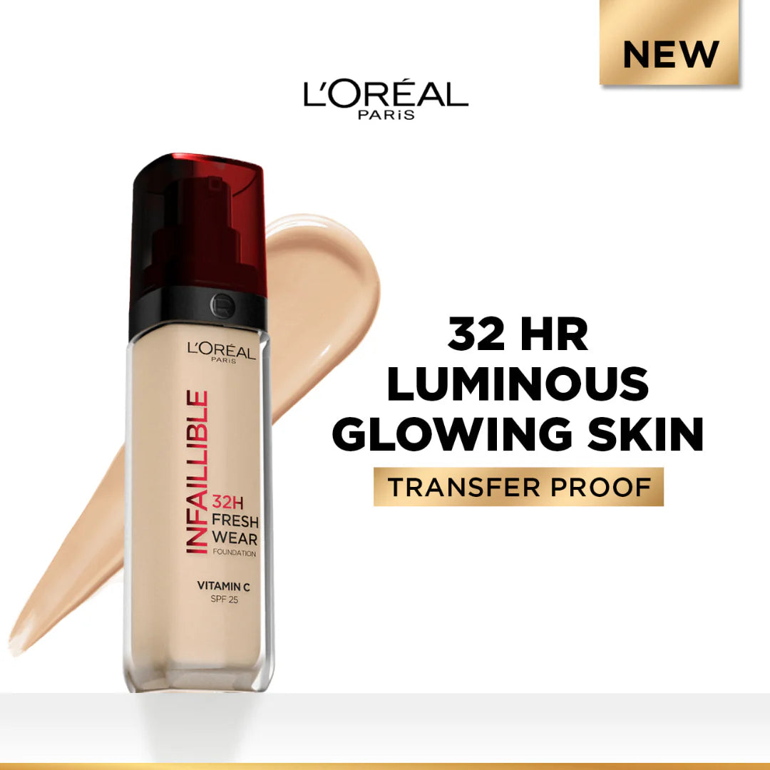 L’Oréal Paris Makeup Infaillible 32H Freshwear Liquid Foundation, Vitamin C, SPF25
