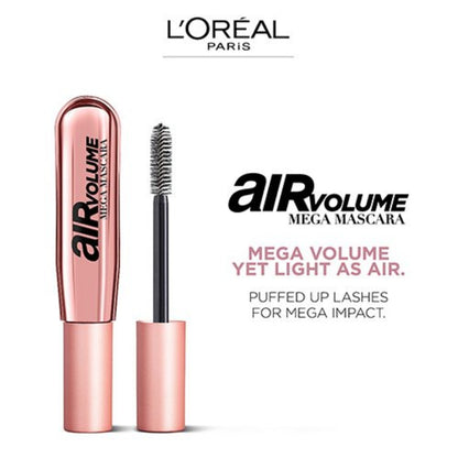 L'Oreal Paris Air Volume Mega Mascara with rose gold casing on a white background