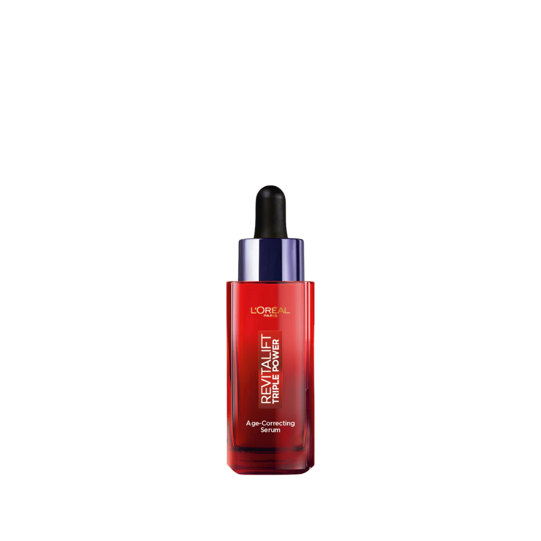 L’Oréal Paris Revitalift Triple Power Age-Correcting™ Serum with Tri-peptides, Hyaluronic Acid, and Vitamin C to Hydrate, Tone, and Firm Skin, 30ml