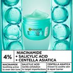 Garnier Salicylic Fresh & Matte Cream - Hydration, 48H Oil Free - 5% [Niacinamide + Salicylic Acid + Centella Asiatica] - Cruelty Free International & Vegan