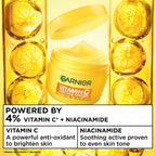 Garnier Vitamin C Fresh & Bright Cream. Hydration, 48H Oil Free Hydration - 4% [Vitamin C* + Niacinamide] - Cruelty Free International & Vegan