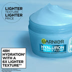 Garnier Hyaluron Fresh & Plump Cream - Hydration, 48H Oil Free - 4% [Hyaluronic Acid + Niacinamide] - Cruelty Free International & Vegan