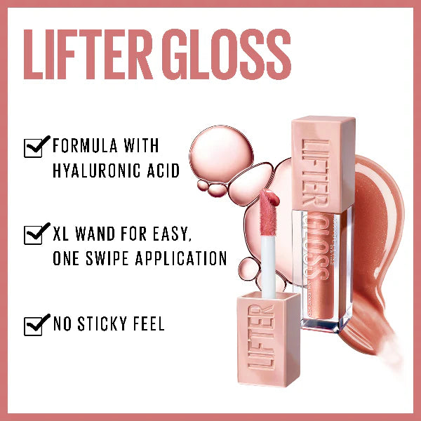 Maybelline Lifter Gloss Lip Gloss Makeup with Hyaluronic Acid for smooth and hydrated lips