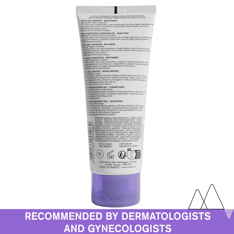 Uriage Gyn-8 Soothing Cleansing Gel Intimate Hygiene - Weakened Irritated Mucous Membranes