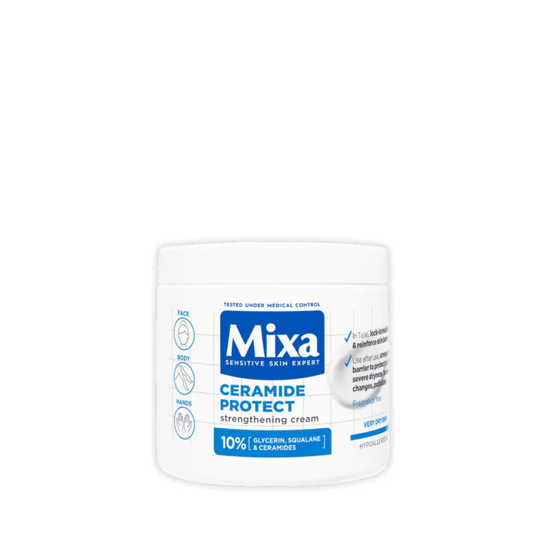 Mixa Ceramide Protect Face, Hands & Body Cream Jar For Dry, Very Dry and Sensitive Skin