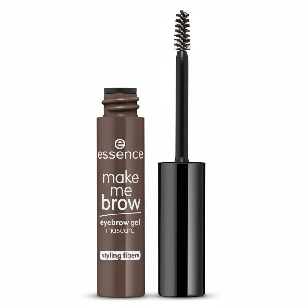 Essence make me brow eyebrow gel with packaging on a white background