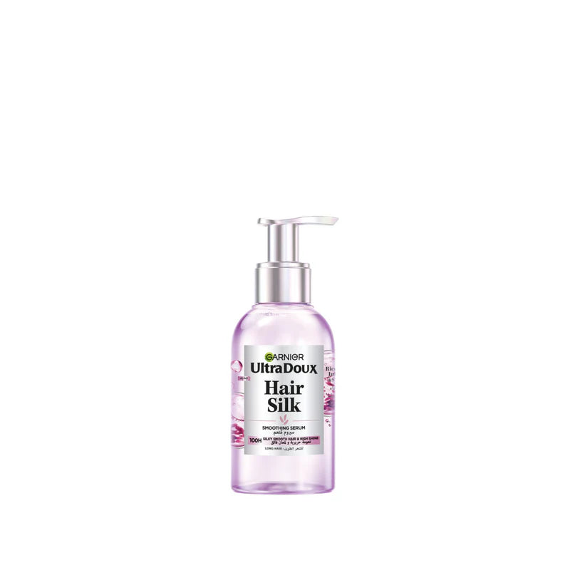 Garnier UltraDoux Hair Silk bottle on a white background