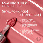 L'Oréal Paris Plump Ambition Hyaluron Lip Oil, 24HR Hydration and Volumizing Shine