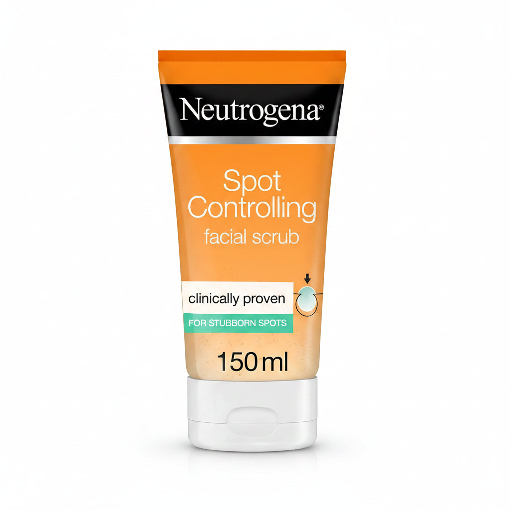 Neutrogena, Spot Controlling Oil-Free Facial Scrub, clinically-proven oil-free formula with Salicylic Acid that helps tackle stubborn spots and helps prevent future breakouts, 150ml