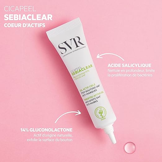 Texture gel du SVR Sebiaclear Cicapeel – application locale précise pour traiter rapidement les imperfections sans irriter la peau