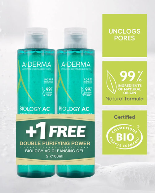2x A-Derma Biology AC Foaming Gel 100ml