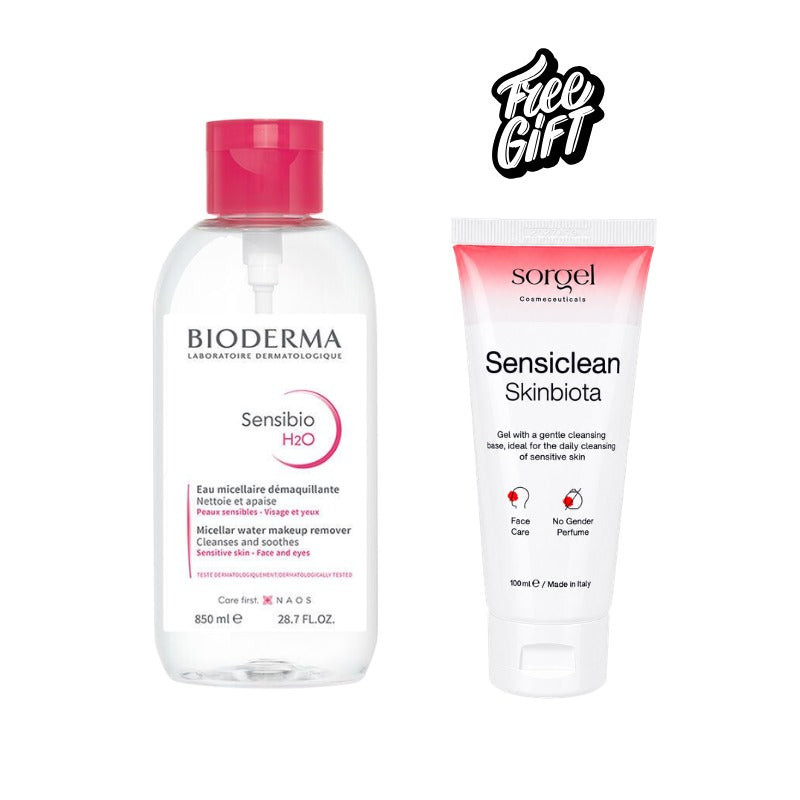 Bioderma Sensibio H2O Micellar Water 850ml + FREE Sorgel Sensiclean Skinbiota 100ml