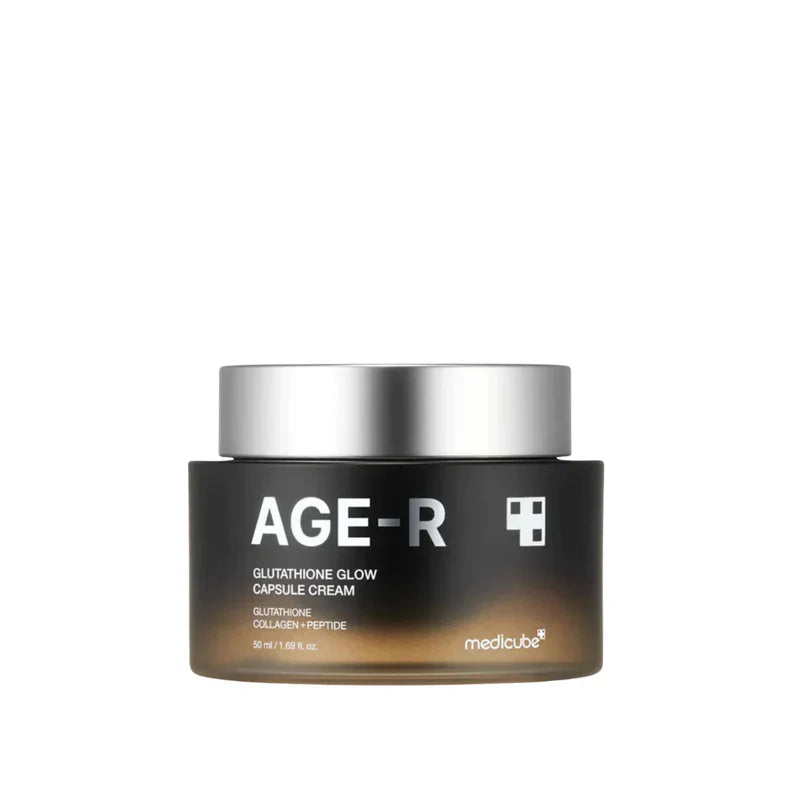 Jar of AGE-R cream with a white background