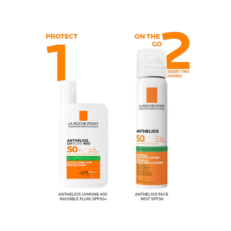La Roche-Posay Anthelios UVMune 400 Oil Control Invisible Fluid Sunscreen SPF 50+ for Oily Skin 50ml