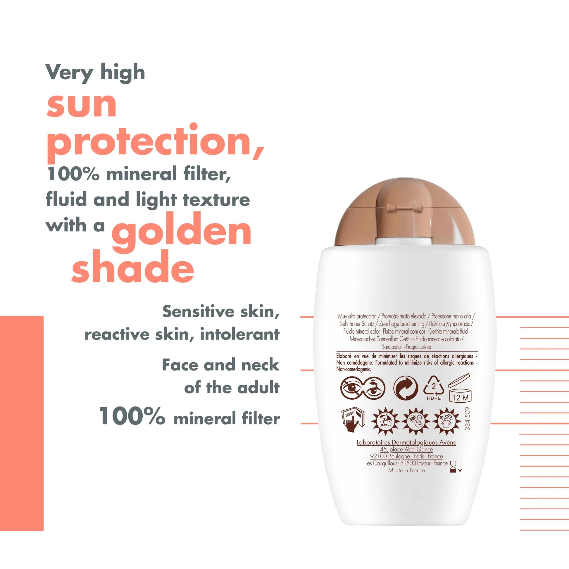 Avene Fluid Mineral Spf 50+ Tinted 40ml