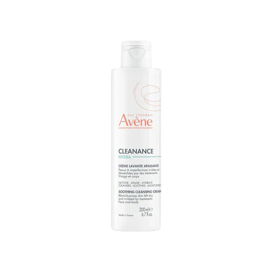 Avène Cleanance Hydra – crème nettoyante apaisante 200 ml pour peaux sensibles et imperfections

