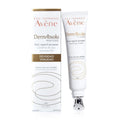 Avene DermAbsolu Eyes cream tube and its packaging, indicating reduction of puffiness, anti-aging, brightening, and hydration benefits.
