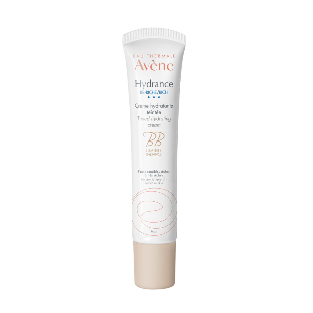 Avene Hydrance BB Rich cream tube on a white background