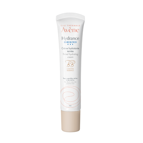 Avene Hydrance BB Rich cream tube on a white background