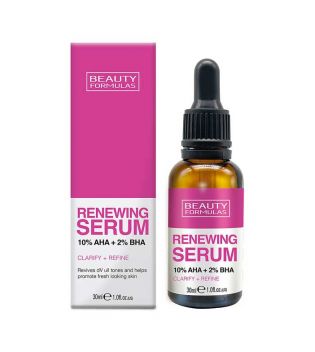 Beauty Formulas Renewing Serum 10% AHA + 2% BHA 30ml - dsonline.me