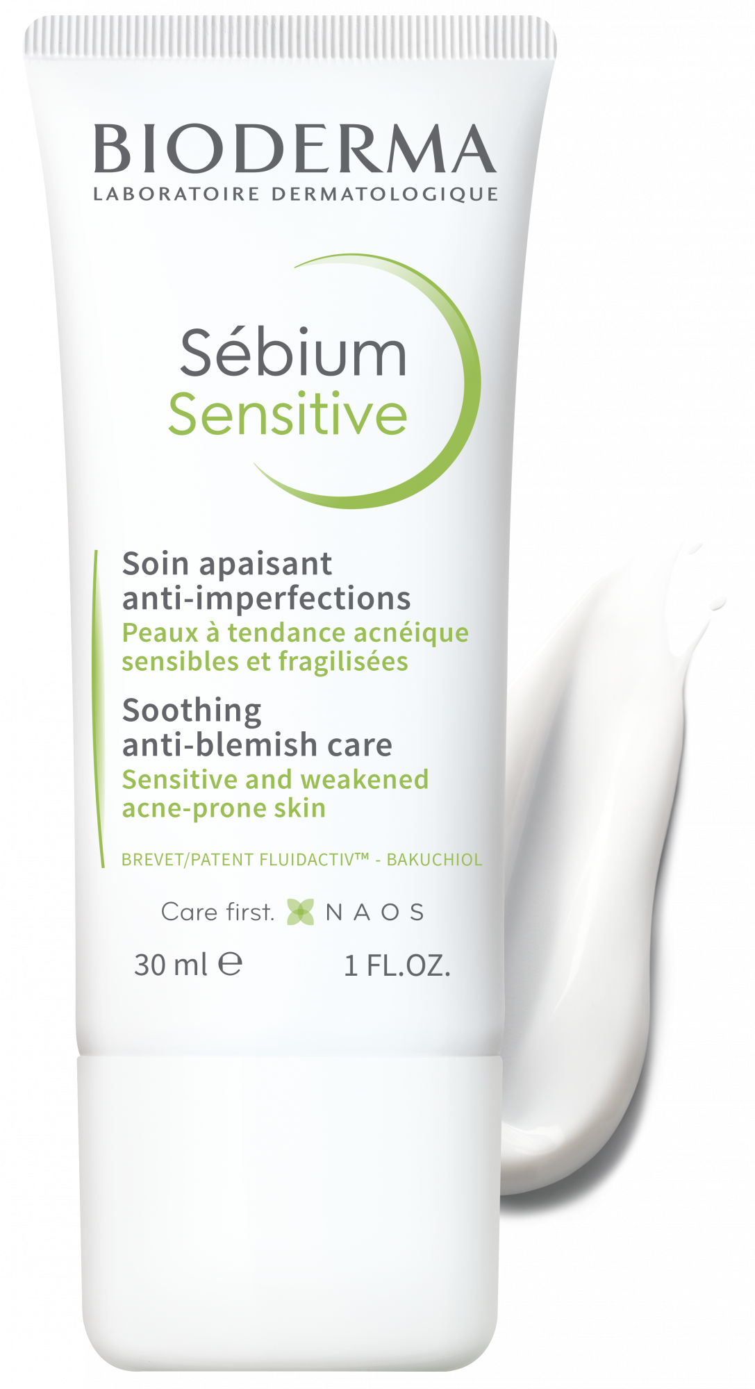 Bioderma Sebium Sensitive 30ml – Soothing moisturizer designed for oily, sensitive skin to reduce irritation, calm redness, and balance skin hydration