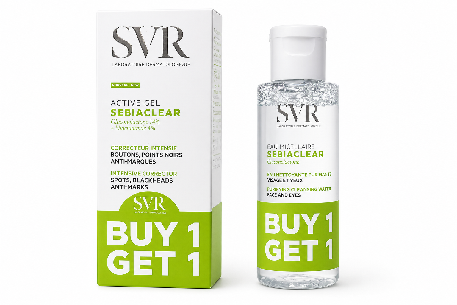 SVR Sebiaclear Active Gel + Sebiaclear Micellar Water Mini Buy 1 Get 1