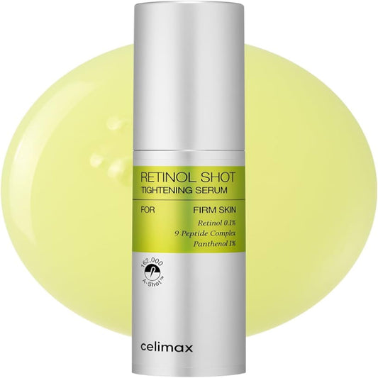 Celimax Retinol Shot Tightening Serum 15ml bottle and packaging for firm, smooth skin"