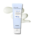 Cosrx ultra-light invisible sunscreen tube on a white background