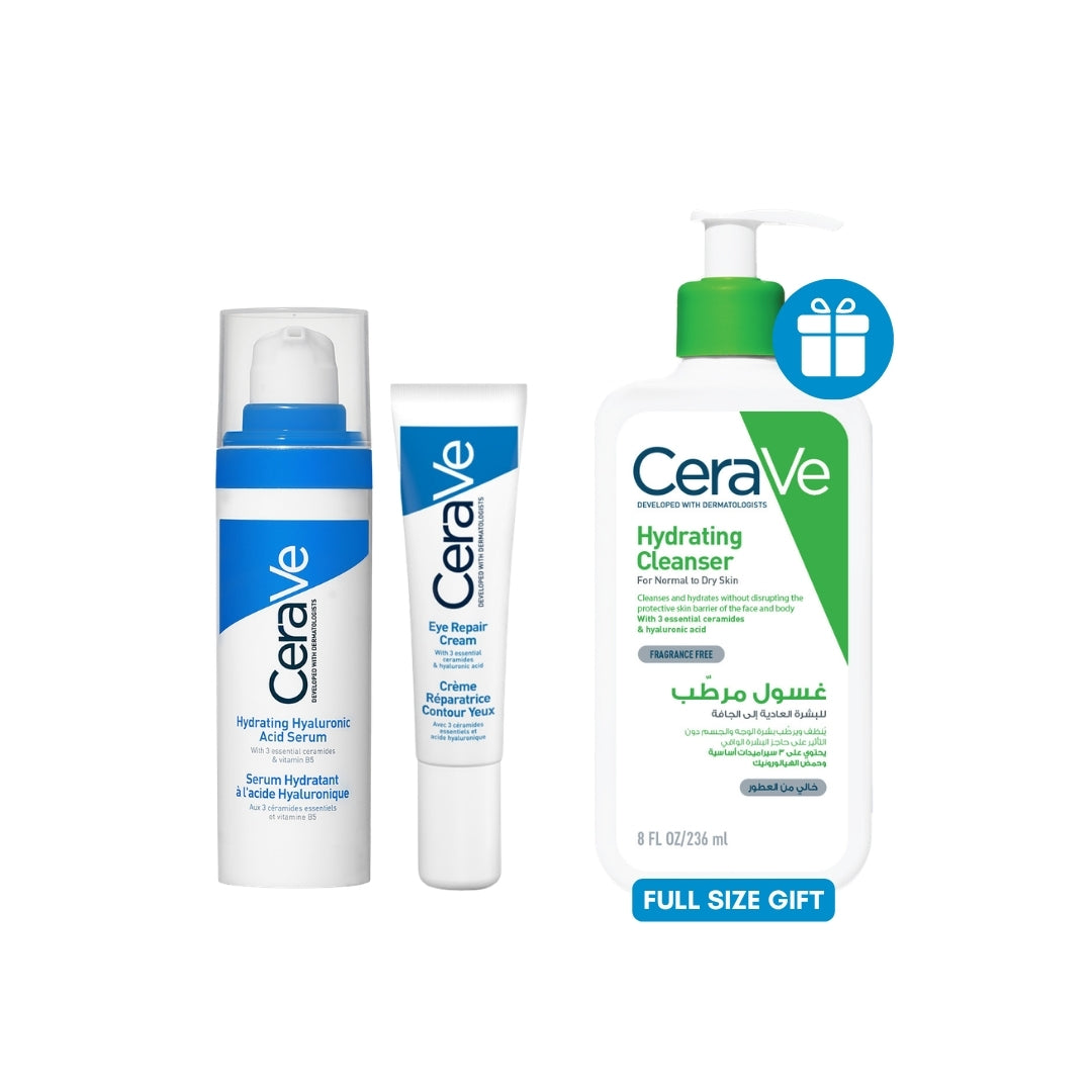 Cerave BUY Eye Cream + HA Serum, GET Hydrating Cleanser 236ML