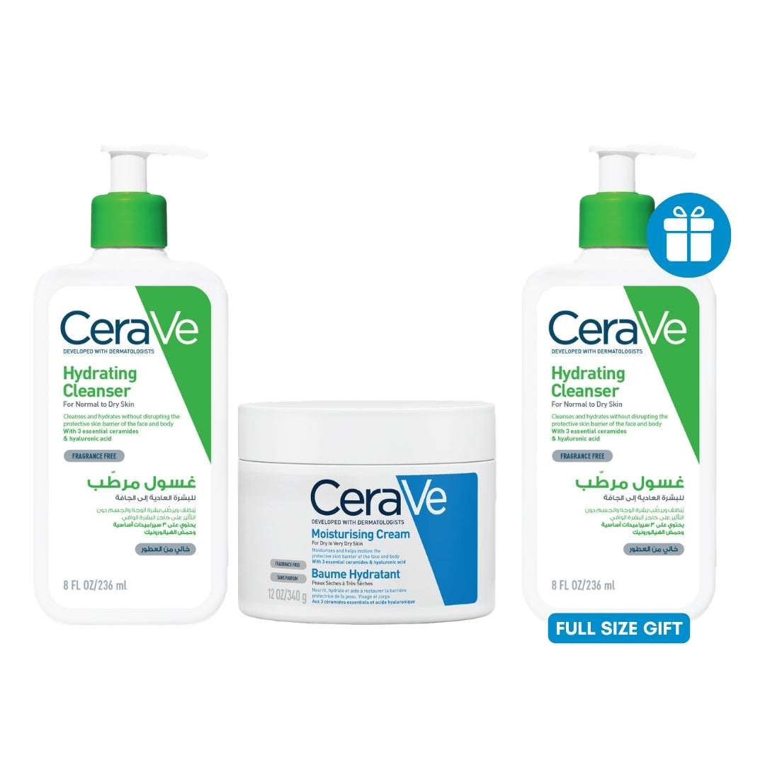 Cerave GET Moisturising Cream 340g + Hydrating Cleanser 236ML, GET Hydrating Cleanser 236ML
