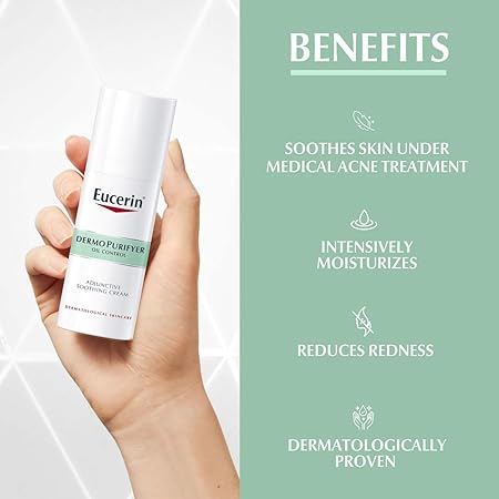 Eucerin DermoPurifyer Oil Control Cream - Strengthens skin barrier and reduces redness.