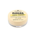 Banana Louise powder container with text on a white background