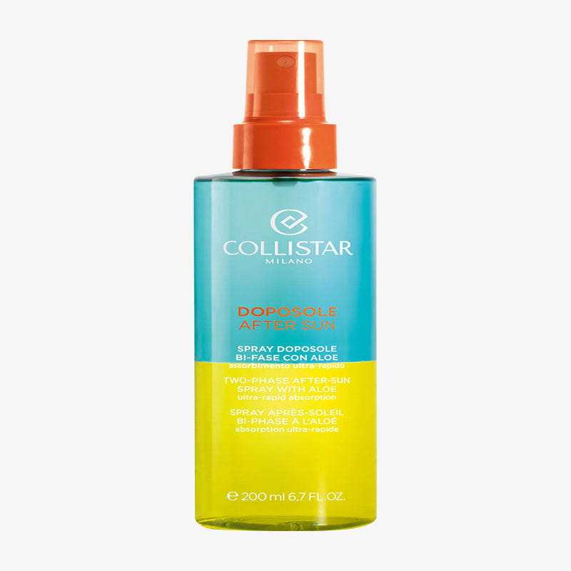 Collistar after sun spray bottle on a white background